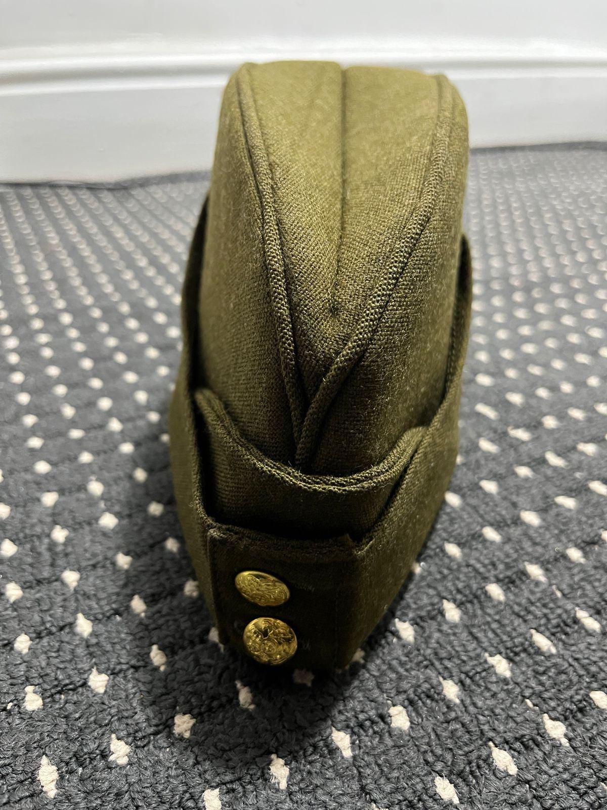 Handmade British Army Side Cap – 1940s Khaki Forage Hat