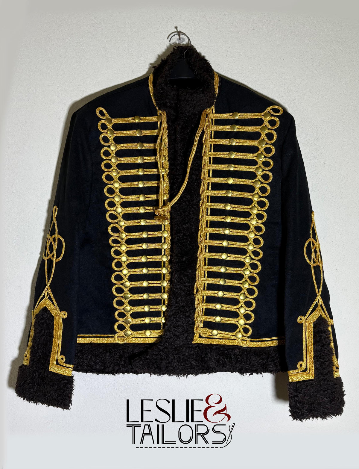 Handmade Golden Hussars Military Pelisse Overcoat | Custom Made in All Sizes