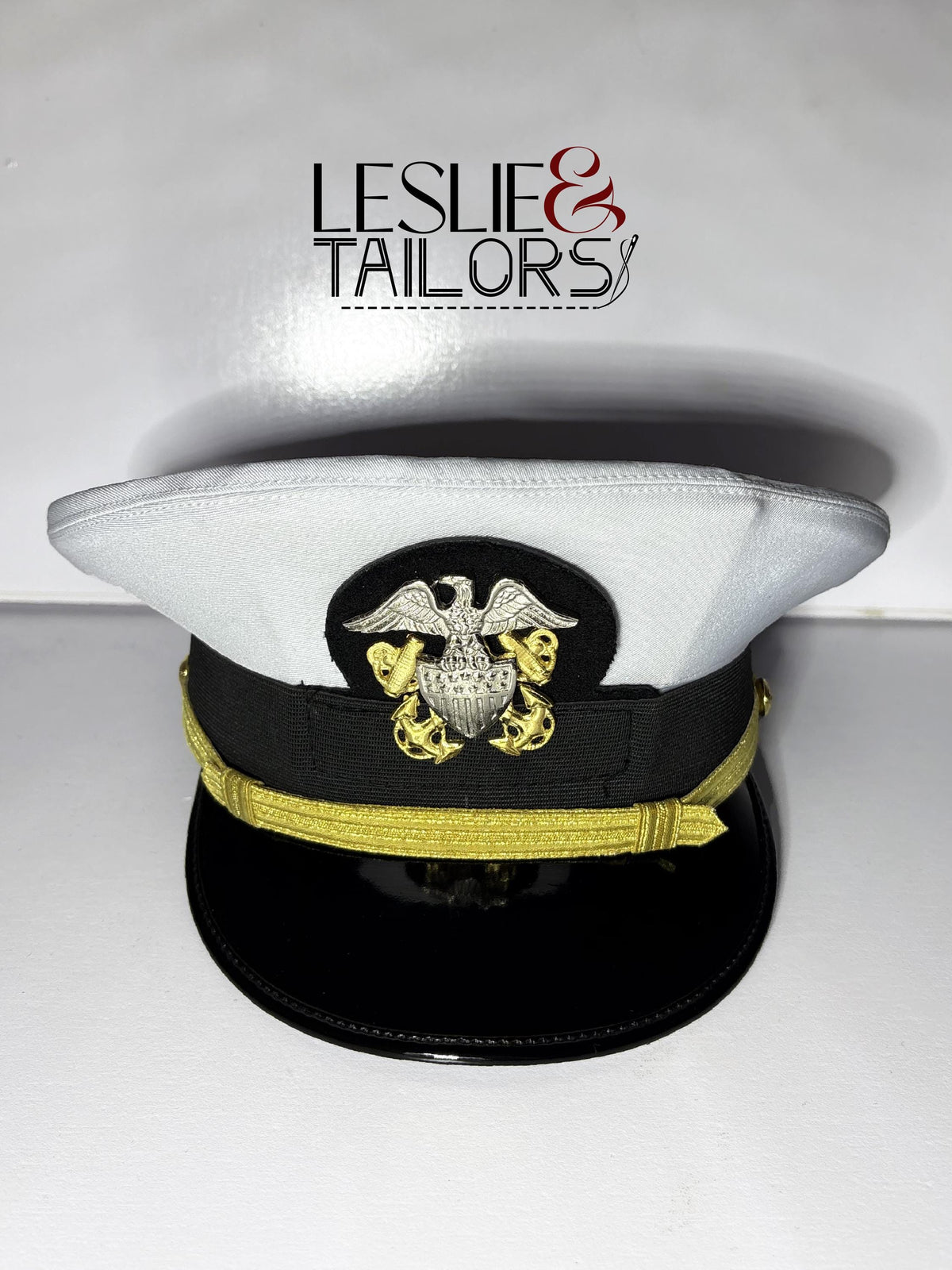 Handmade White USA Warrant Cap Kepi Reproduction - All Sizes Available | Handmade by Leslie & Tailors