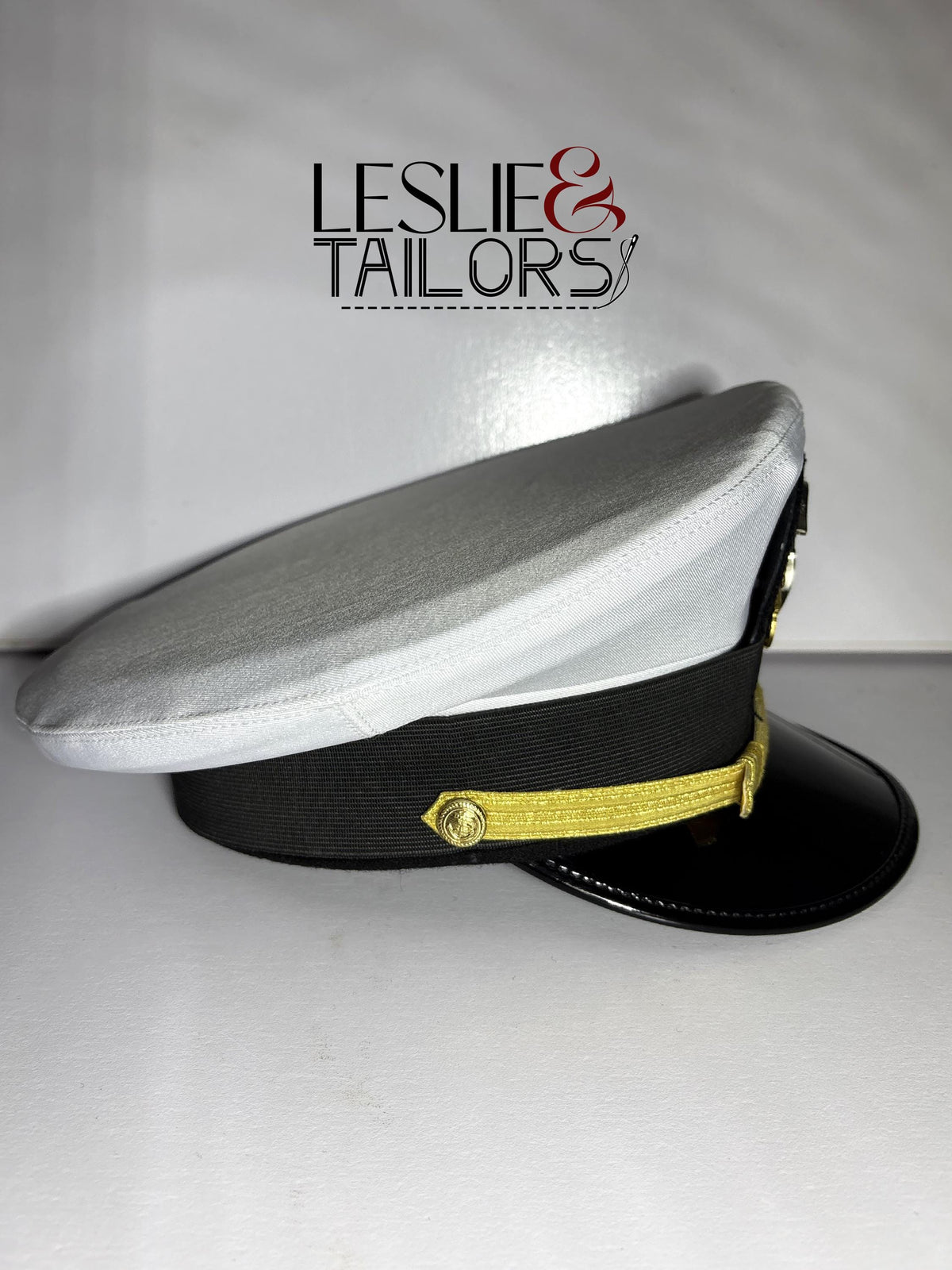 Handmade White USA Warrant Cap Kepi Reproduction - All Sizes Available | Handmade by Leslie & Tailors