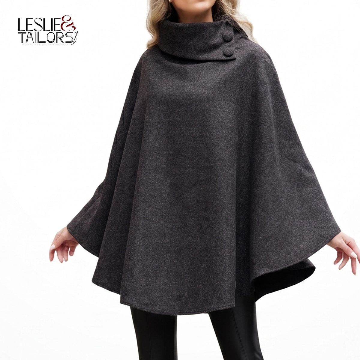 Luxe Camel Wool Blend Cape with Embroidered Trim | Chic Open-Front Poncho Coat