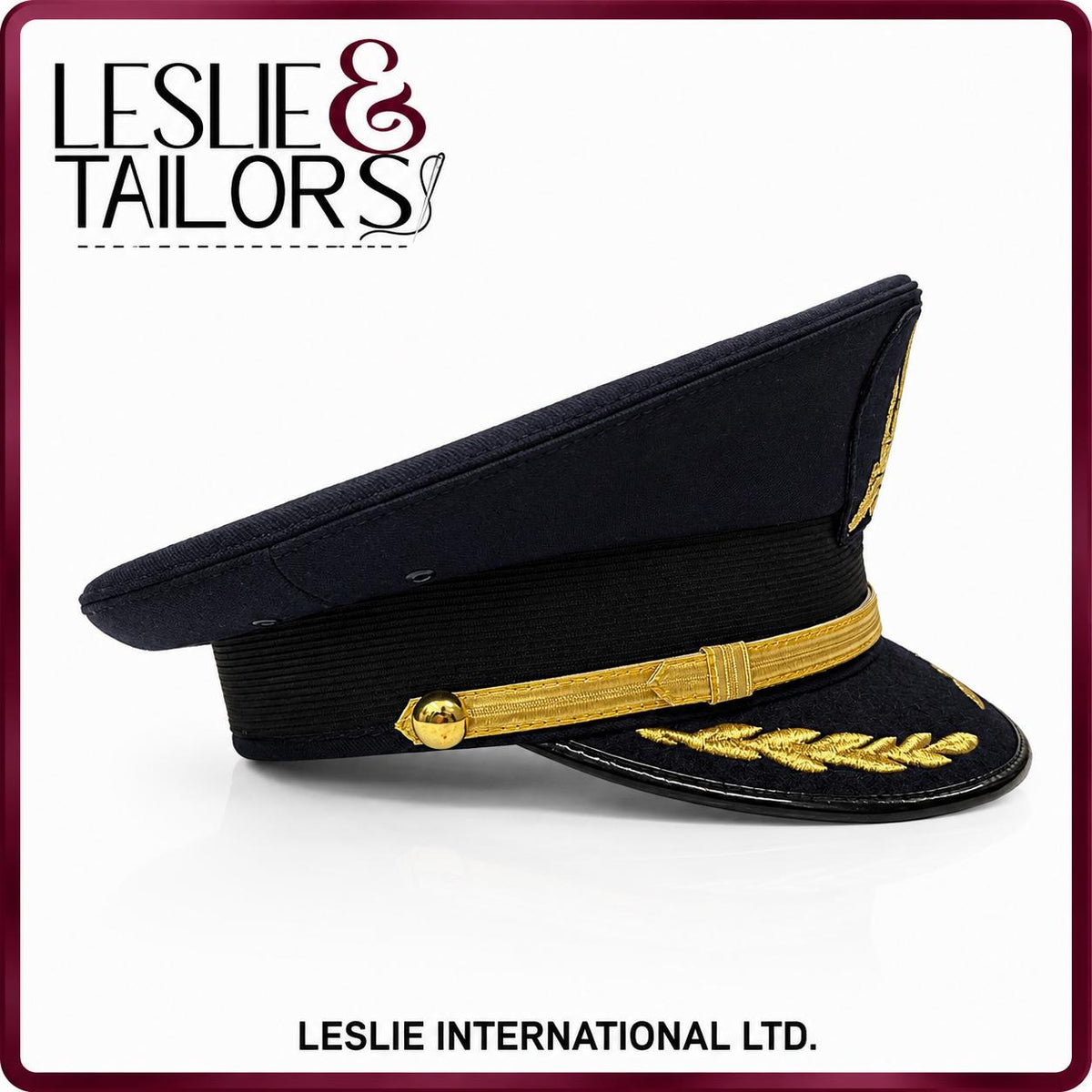 Handmade Gulf Airline Pilot Hat Visor Cap - All Sizes Available | Handmade by Leslie & Tailors