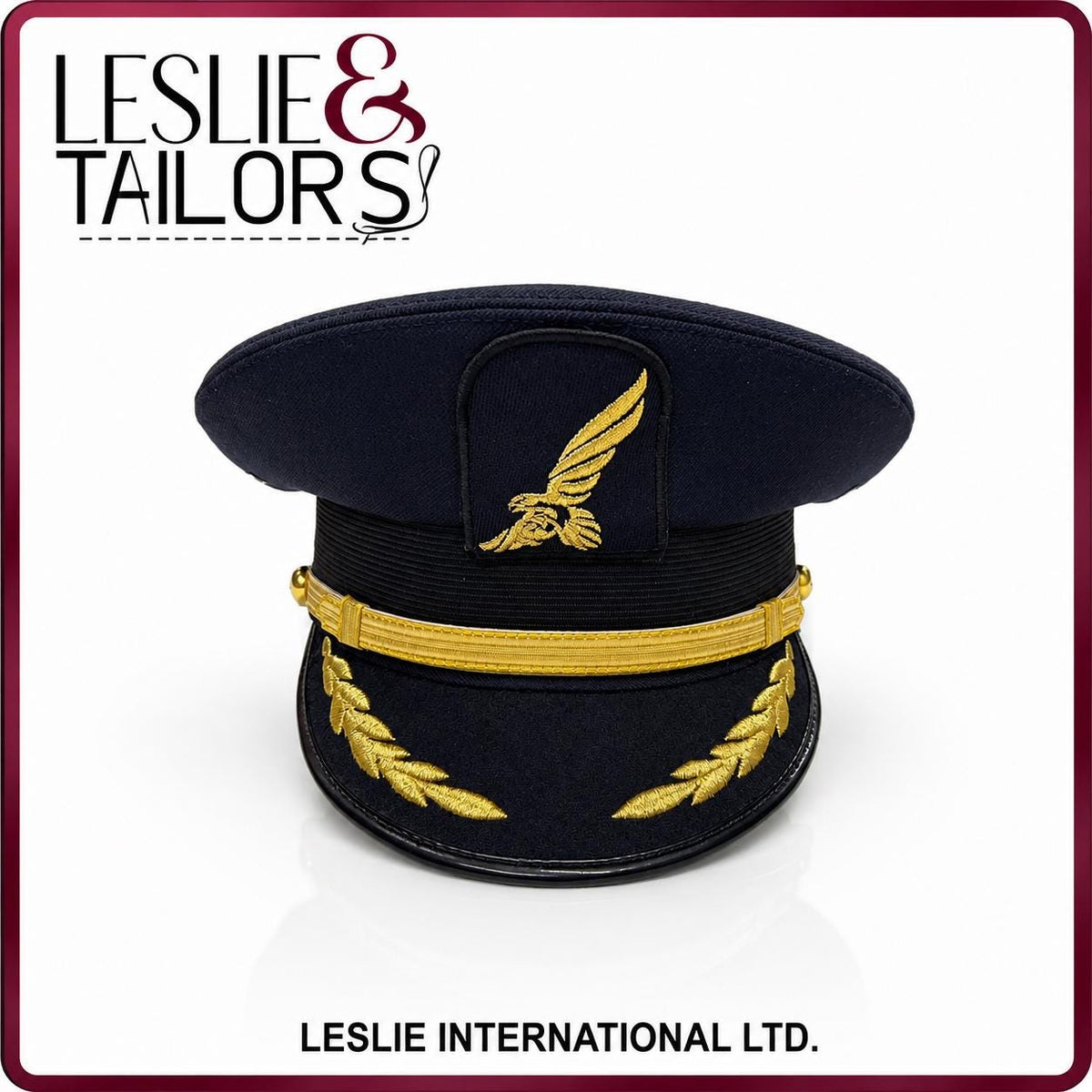 Handmade Gulf Airline Pilot Hat Visor Cap - All Sizes Available | Handmade by Leslie & Tailors