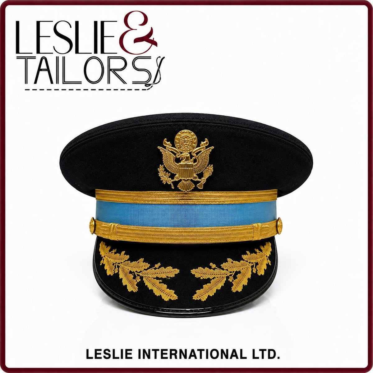 Handmade US Army Officers Infantry Dress Blue Visor Cap - All Sizes Available | Handmade by Leslie & Tailors