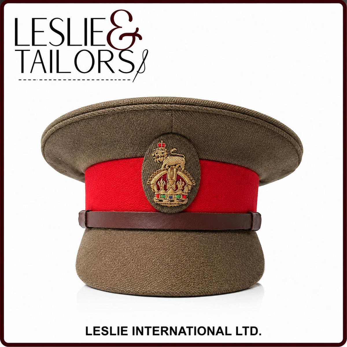 Handmade British Army Colonel Staff Officer Cap Hat - All Sizes Available | Handmade by Leslie & Tailors