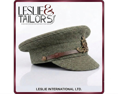 British Army Officer Service Cap Royal Artillery Visor Hat Reproduction by Leslie International Ltd