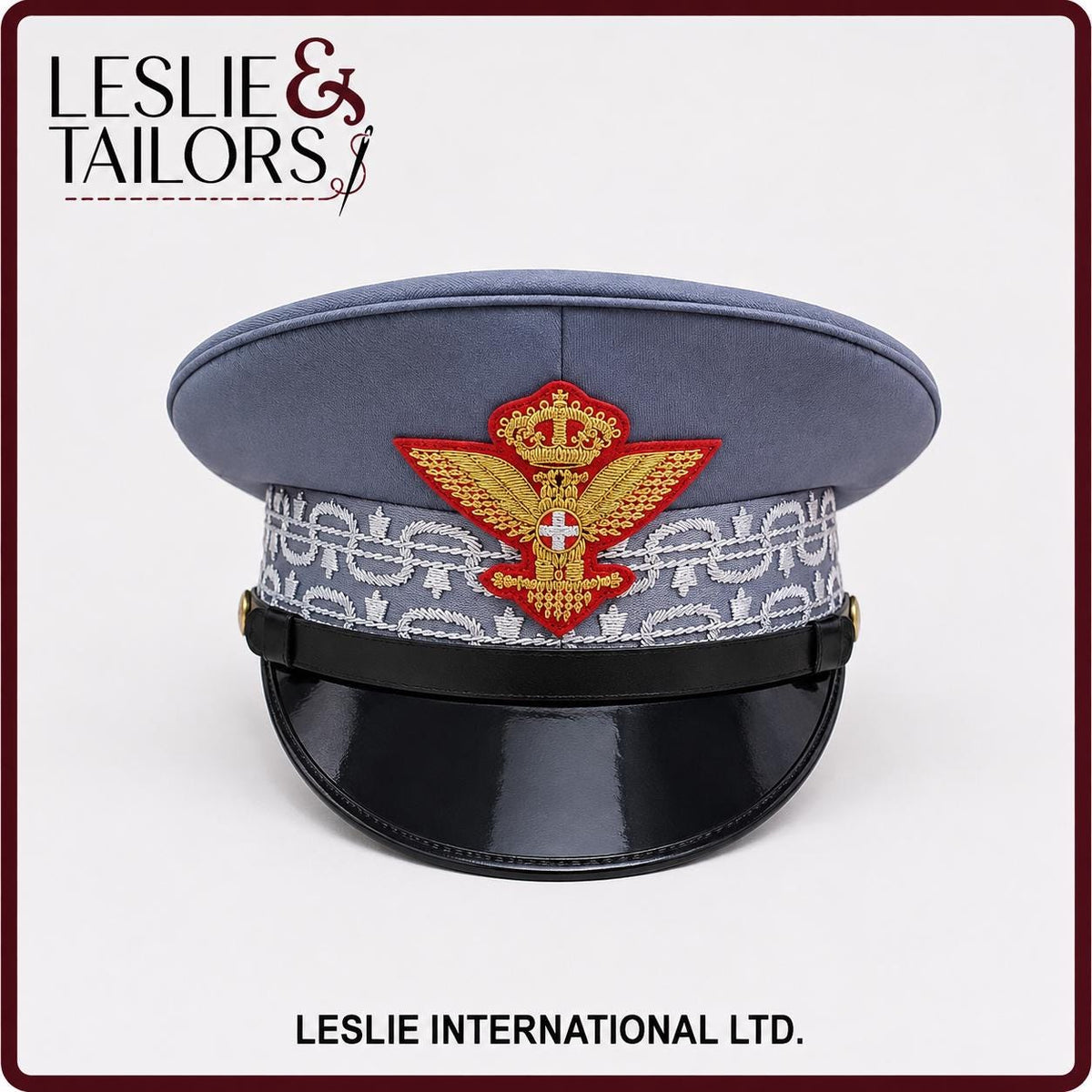 Italian Military Style Visor Cap – Royal Italian Army General – High-Quality Reproduction by Leslie & Tailors