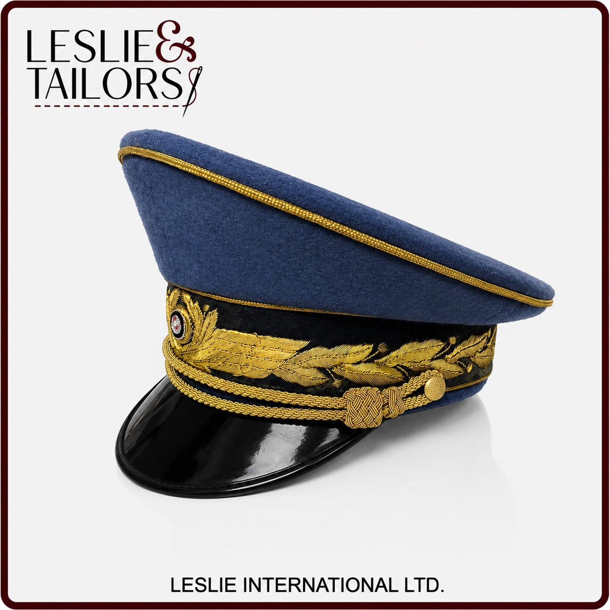German Luftwaffe Generals Visor Cap – High-Quality Reproduction by Leslie & Tailors