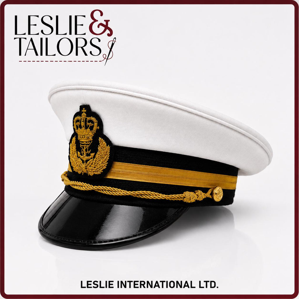 British Royal Navy Visor Cap – High-Quality Reproduction by Leslie & Tailors