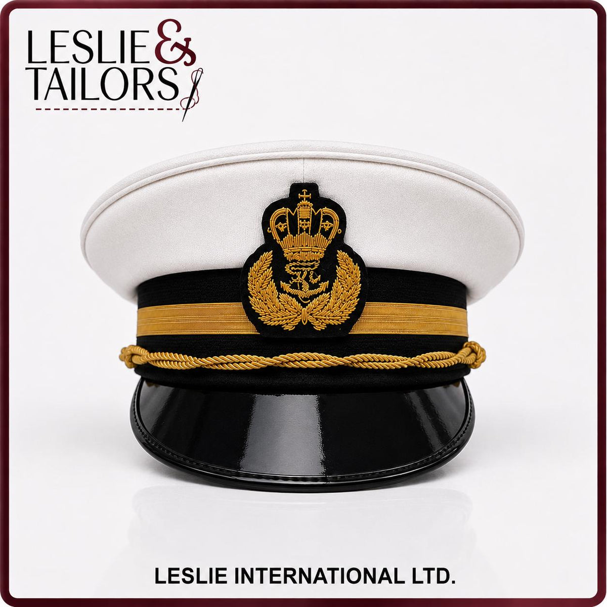 British Royal Navy Visor Cap – High-Quality Reproduction by Leslie & Tailors