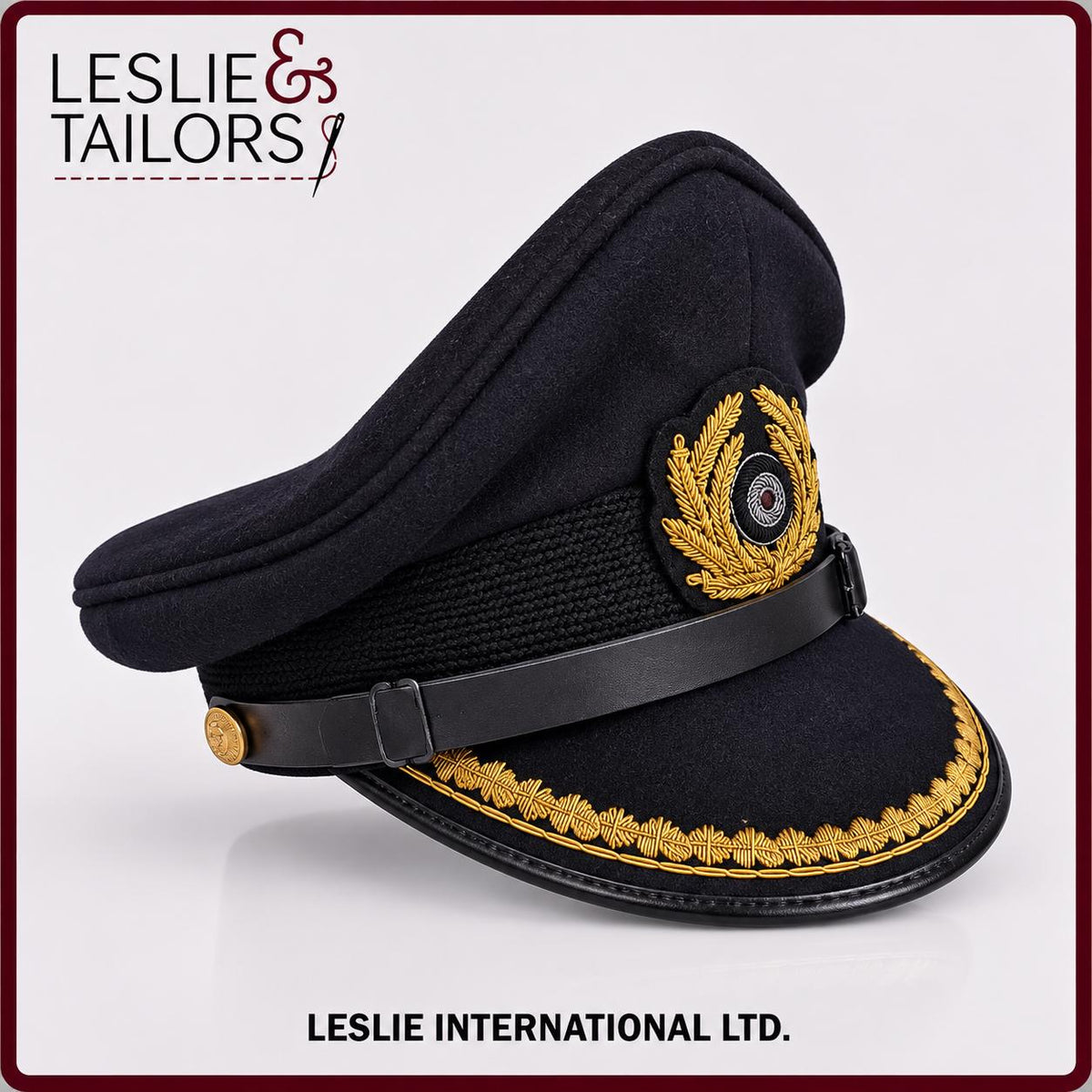 German Kriegsmarine Company Grade Officer Visor Cap – High-Quality Reproduction by Leslie & Tailors