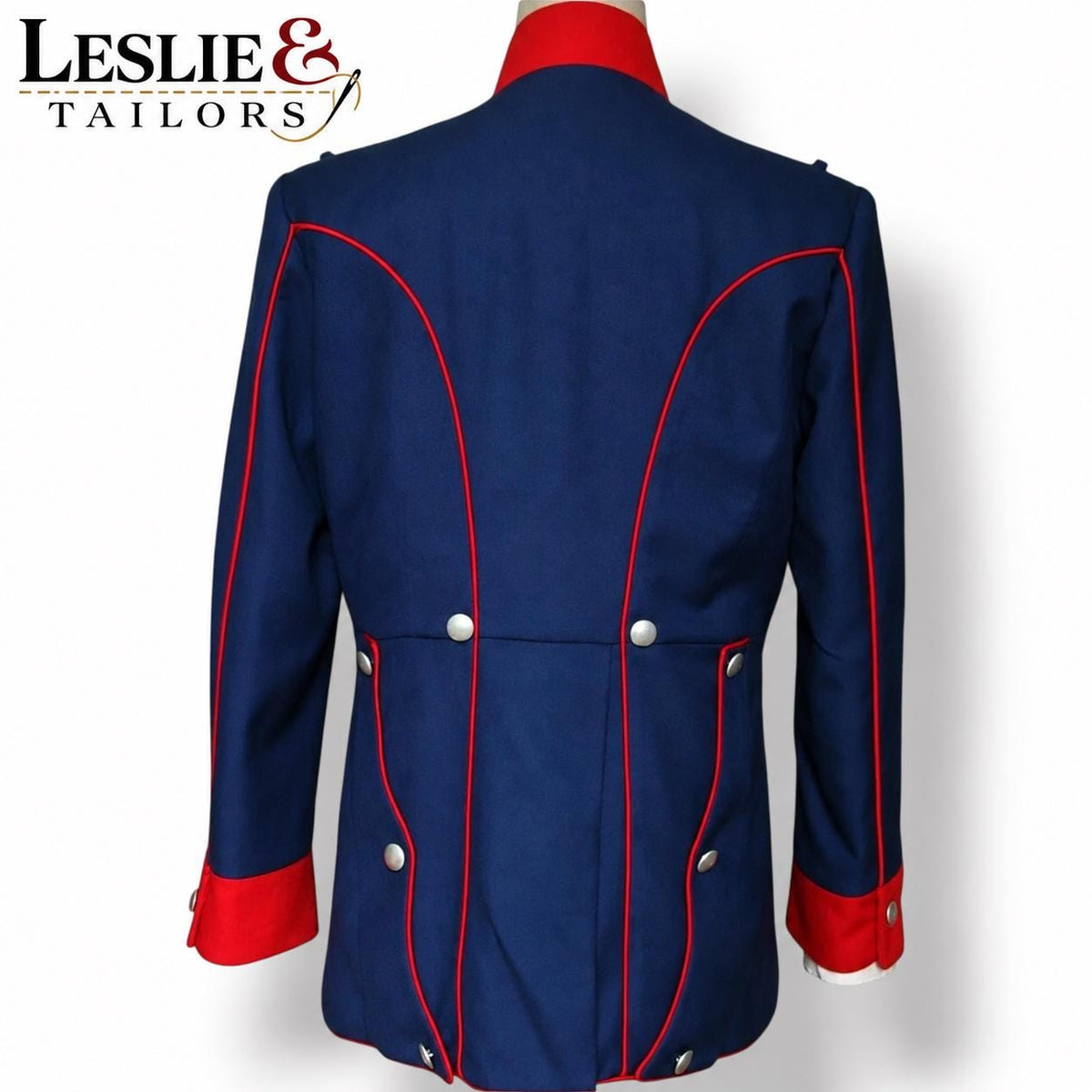 Custom Made French Military Tunic Jacket | Blue & Red Wool Officer Jacket | Historical Reenactment Uniform | Leslie and Tailors